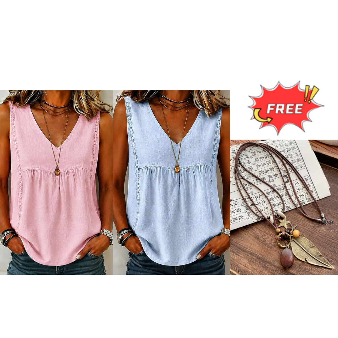 Women's Summer Sleeveless V-Neck Top