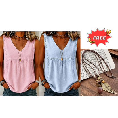 Women's Summer Sleeveless V-Neck Top