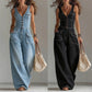 👖 LIMITED-TIME 59% OFF! 💥 Women's Denim Jumpsuit – Button-Front, Wide-Leg✨