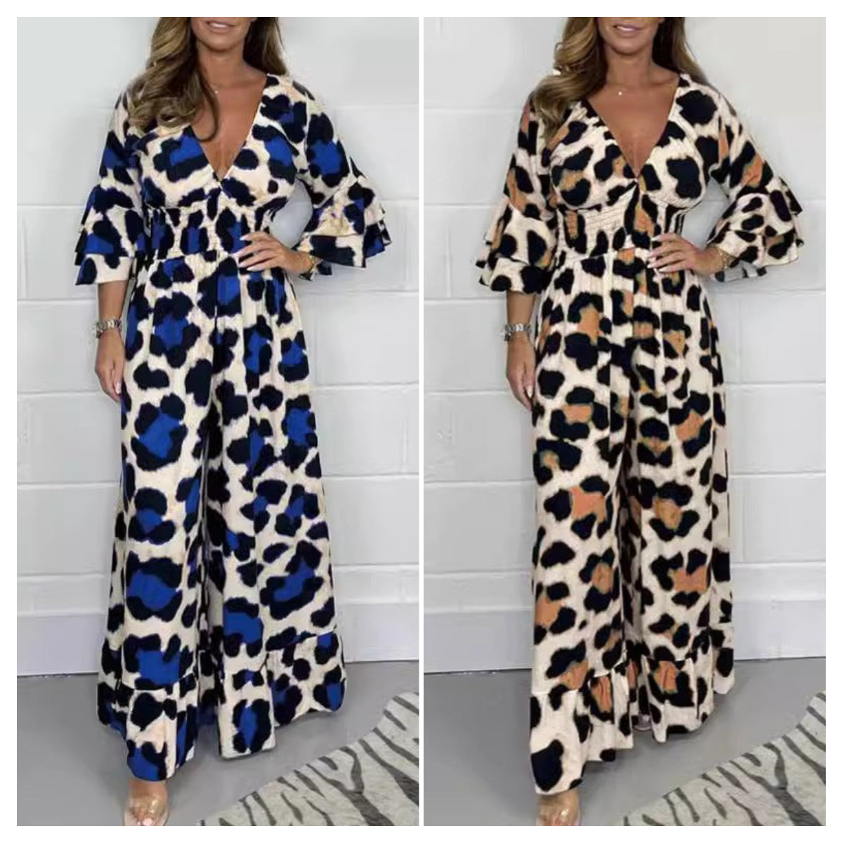 🔥Hot Sale 53% Off🍃Leopard print V-neck jumpsuit