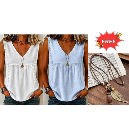Women's Summer Sleeveless V-Neck Top