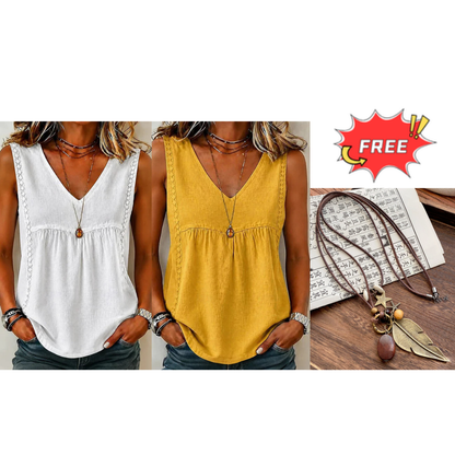 Women's Summer Sleeveless V-Neck Top