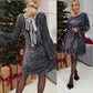 🔥LAST DAY 60% OFF💥👗Gift Choice - Long Sleeve Loose Sequined Tie-back Dress