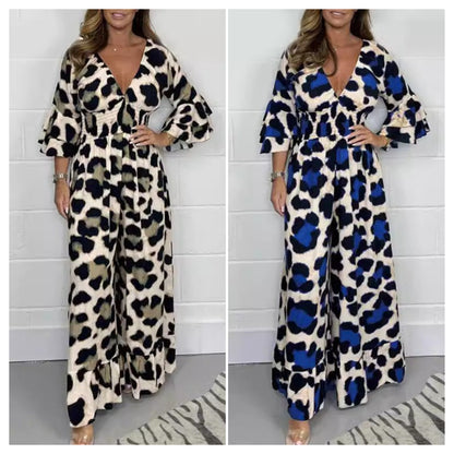 🔥Hot Sale 53% Off🍃Leopard print V-neck jumpsuit