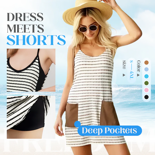 🥳2026 HOT SALE🥳💞50K+ SOLD!🔥👗Women's Sleeveless Summer Dress with Shorts – 2-in-1 effortless style! Built-in shorts for comfort & confidence. Ready in seconds for sunny days🌞🌸