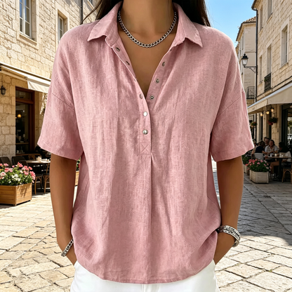 Women's Linen Short Sleeve Shirt
