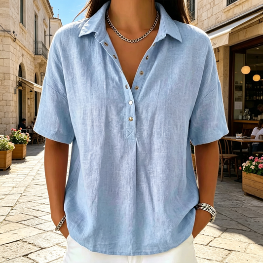Women's Linen Short Sleeve Shirt