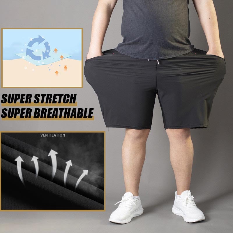 ⏰🔥2026 HOT SALE 49% OFF! 🩳 Men’s Plus Size Ice Silk Stretch Shorts – Cool, Breathable & Perfect for Summer ✨