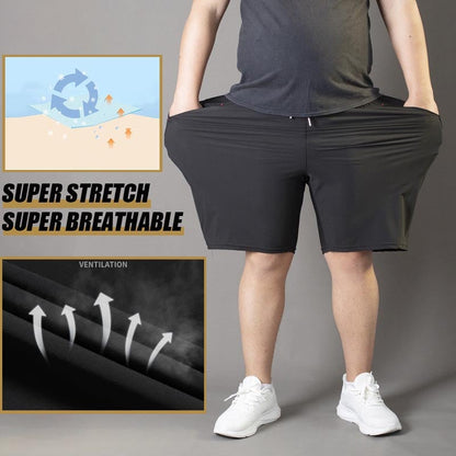 ⏰🔥2026 HOT SALE 49% OFF! 🩳 Men’s Plus Size Ice Silk Stretch Shorts – Cool, Breathable & Perfect for Summer ✨