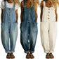 Women's Casual Baggy Denim Overalls with Pockets