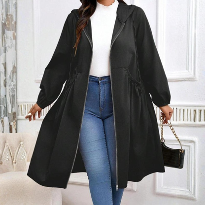 ⏳LAST DAY SALE 60% OFF🧥💖Casual Plus Size Drawstring Zip-Up Long Sleeve Hooded Coat
