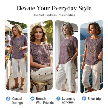 Women's Loose Fit Cotton Linen Shorts