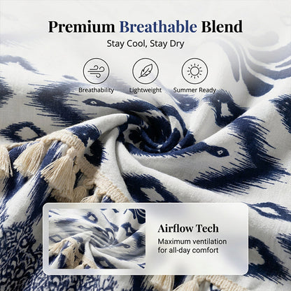 😍⏳Summer Hot Sale 49% Off🌼Printed Casual Dress With V-Neckline and Fringes on the Short Sleeves