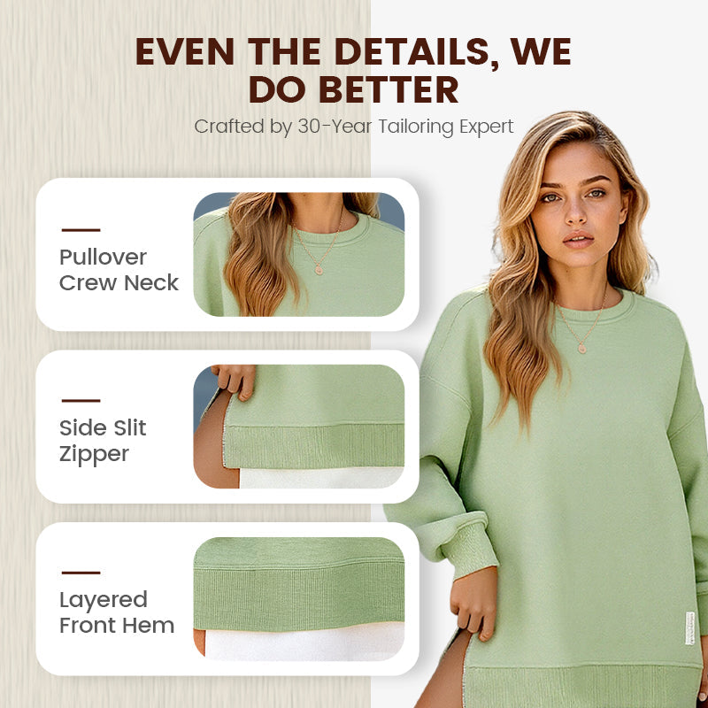 ✨ Easy Everyday Comfort | Women's Half-Zip Long-Sleeve Sweatshirt Dress