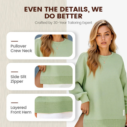 ✨ Easy Everyday Comfort | Women's Half-Zip Long-Sleeve Sweatshirt Dress