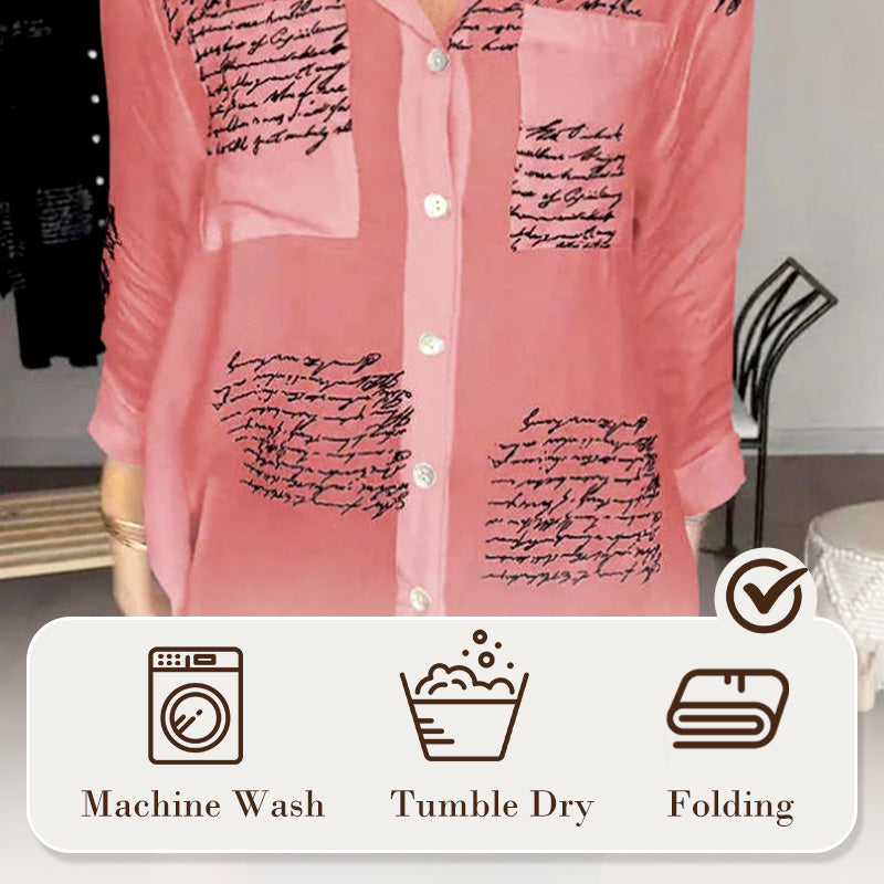 🌞Hot Sale 50% OFF🔥2026 New Hot Sale 💖 Letter Print Fashion Lapel Shirt