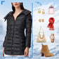 Winter women's mid-length padded jacket warm solid color hooded jacket【FREE SHIPPING】