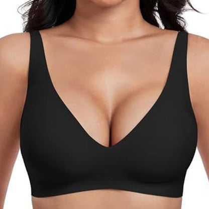🌸💕Jelly Wireless Womens Comfortable Wireless Bras Push Up Bralettes Seamless Tshirts Bras Deep V Everyday Bras