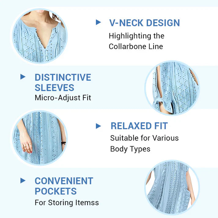 ⏰Last Day Sale 49% Off💃Women's Elegant V-Neck Hollow-Out Solid Dress