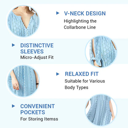 ⏰Last Day Sale 49% Off💃Women's Elegant V-Neck Hollow-Out Solid Dress