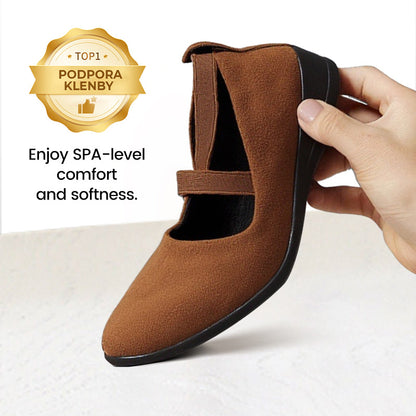 🔥Hot Sale🔥Elegant Solid Color Elastic Strap Low Wedge Shoes