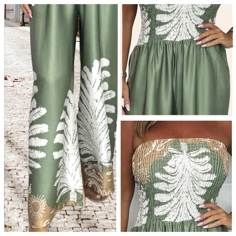 Women’s Sexy Print Loose Fit Strapless Jumpsuit💖HOT SALE-49% OFF