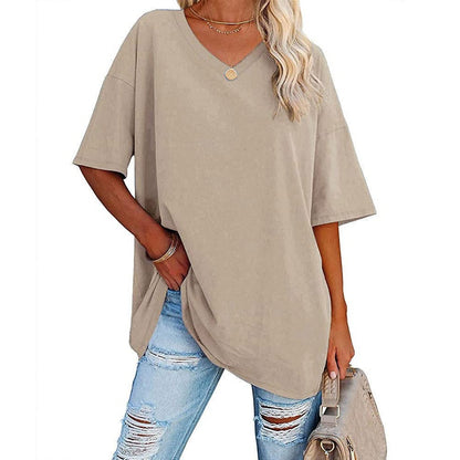 🌷2026 Summer Sale 50% OFF☀️Women's Summer Half Sleeve Casual Loose Fit Cotton Tunic T-shirt
