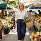 Women's Solid-Color Pleated Cotton-Linen Cropped Pants