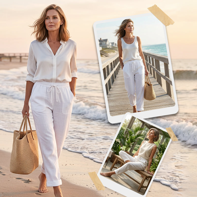 🔥 50% OFF TODAY! 🌸 Women's Elastic Waist Cotton Linen Pants ✨ Breathable, Relaxed Fit & Effortless Summer Style