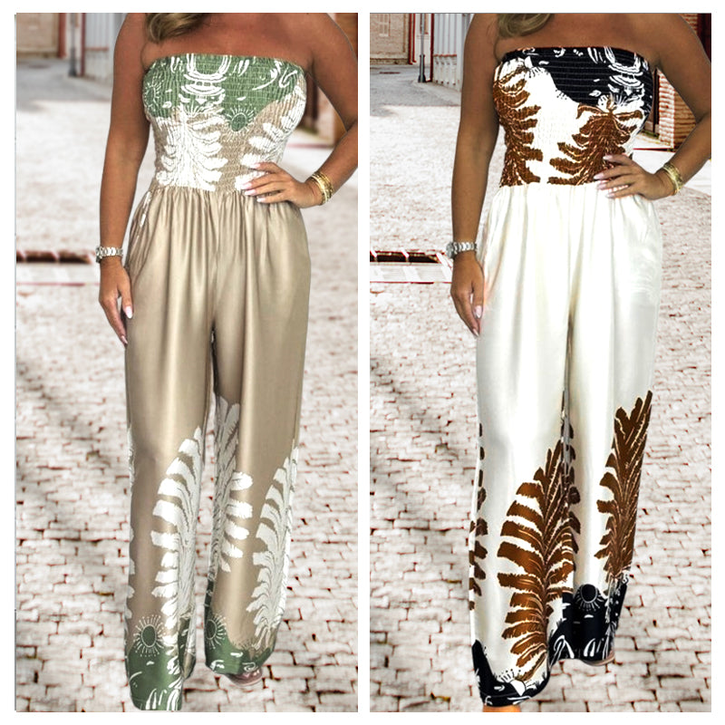 Women’s Sexy Print Loose Fit Strapless Jumpsuit💖HOT SALE-49% OFF