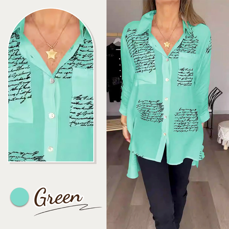 🌞Hot Sale 50% OFF🔥2026 New Hot Sale 💖 Letter Print Fashion Lapel Shirt