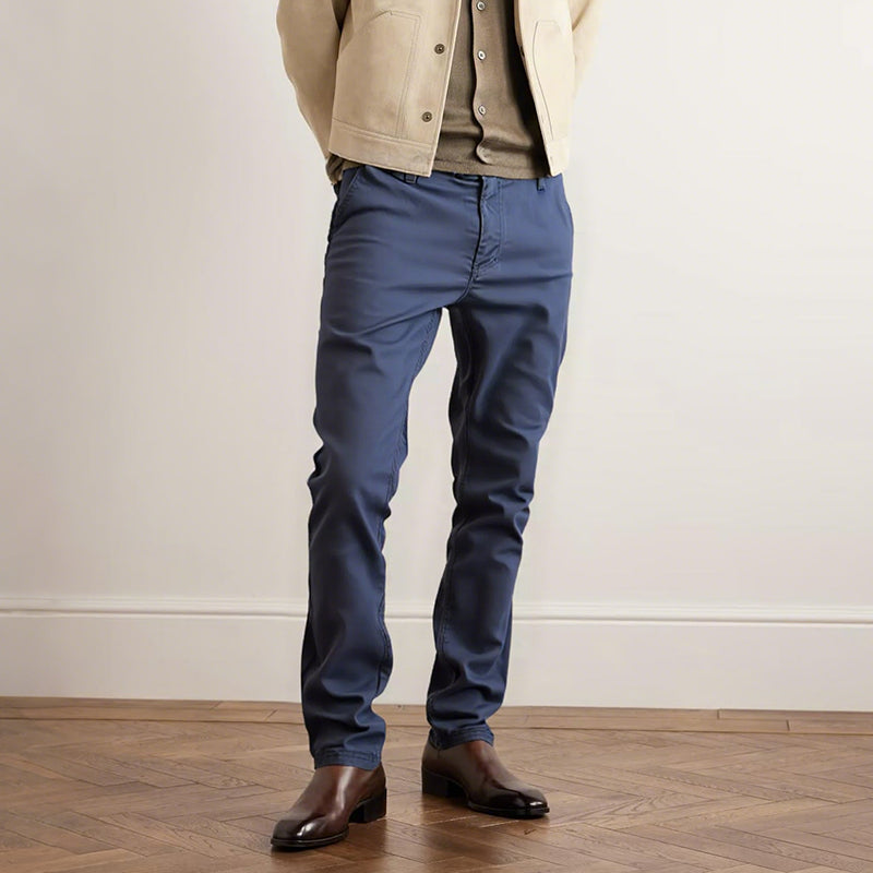 Men’s Casual Slim-Fit Solid Color Pants+Belt ❄️