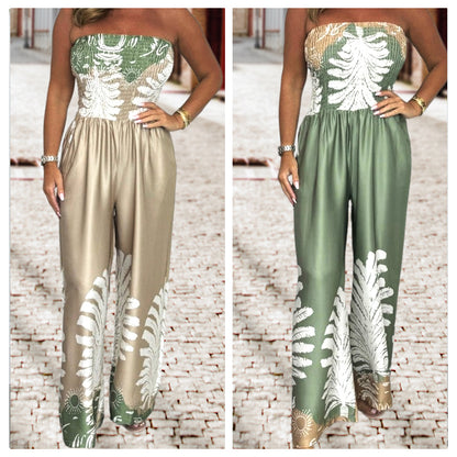 Women’s Sexy Print Loose Fit Strapless Jumpsuit💖HOT SALE-49% OFF