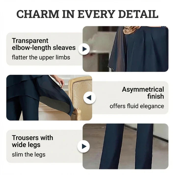 📢2026 Hot Sale 50% OFF💞Charming Irregular Top & Wide Leg Pants Set✨Comfortable, elegant & perfect for spring 🌸
