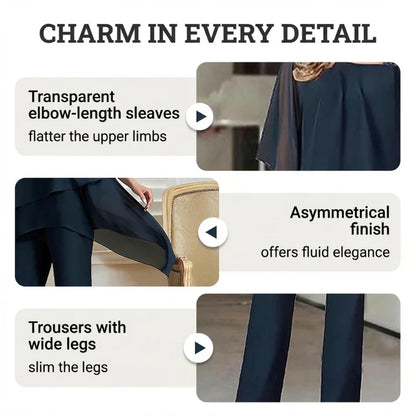 📢2026 Hot Sale 50% OFF💞Charming Irregular Top & Wide Leg Pants Set✨Comfortable, elegant & perfect for spring 🌸