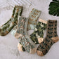 Women's Floral Cotton Socks (10 Pairs/1 Set)