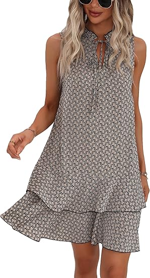 💃 Women’s Geometric Print Bow Dress – Stylish, Elegant & Effortlessly Chic ✨👗