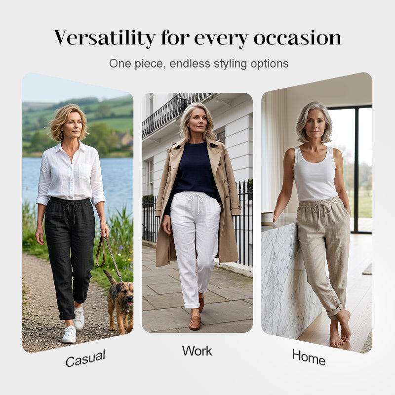 🔥 50% OFF TODAY! 🌸 Women's Elastic Waist Cotton Linen Pants ✨ Breathable, Relaxed Fit & Effortless Summer Style