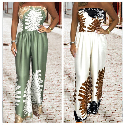 Women’s Sexy Print Loose Fit Strapless Jumpsuit💖HOT SALE-49% OFF