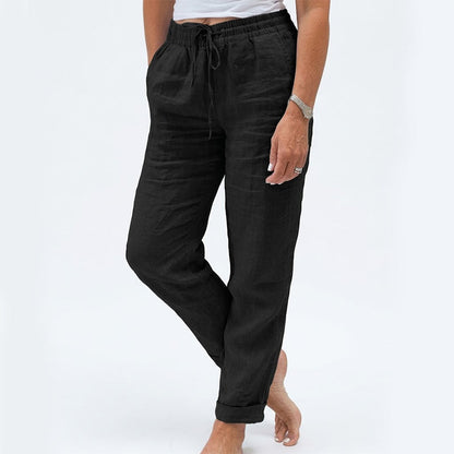 🔥 50% OFF TODAY! 🌸 Women's Elastic Waist Cotton Linen Pants ✨ Breathable, Relaxed Fit & Effortless Summer Style