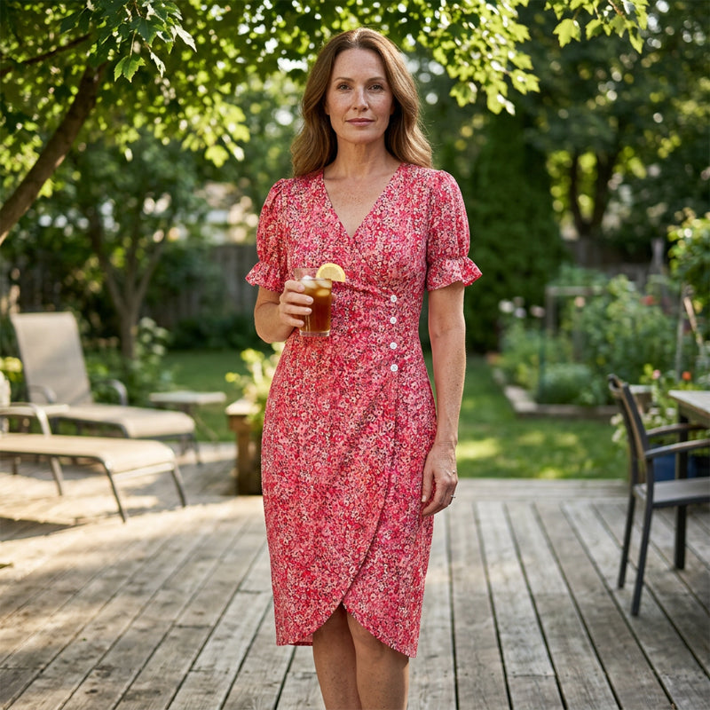 🌷49% OFF🍃Women's floral v-neck printed dress