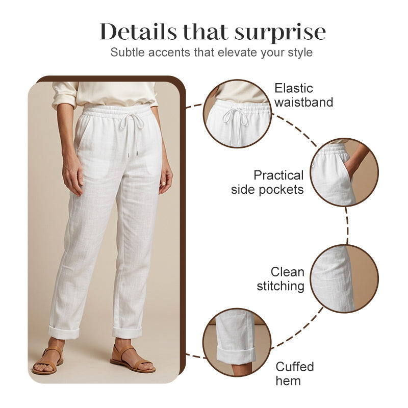 🔥 50% OFF TODAY! 🌸 Women's Elastic Waist Cotton Linen Pants ✨ Breathable, Relaxed Fit & Effortless Summer Style