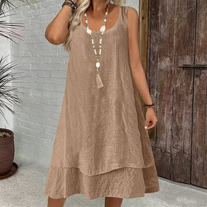Bestseller💕 Double Layer Sleeveless Dress – Effortless Elegance & Modern Layered Look for Everyday