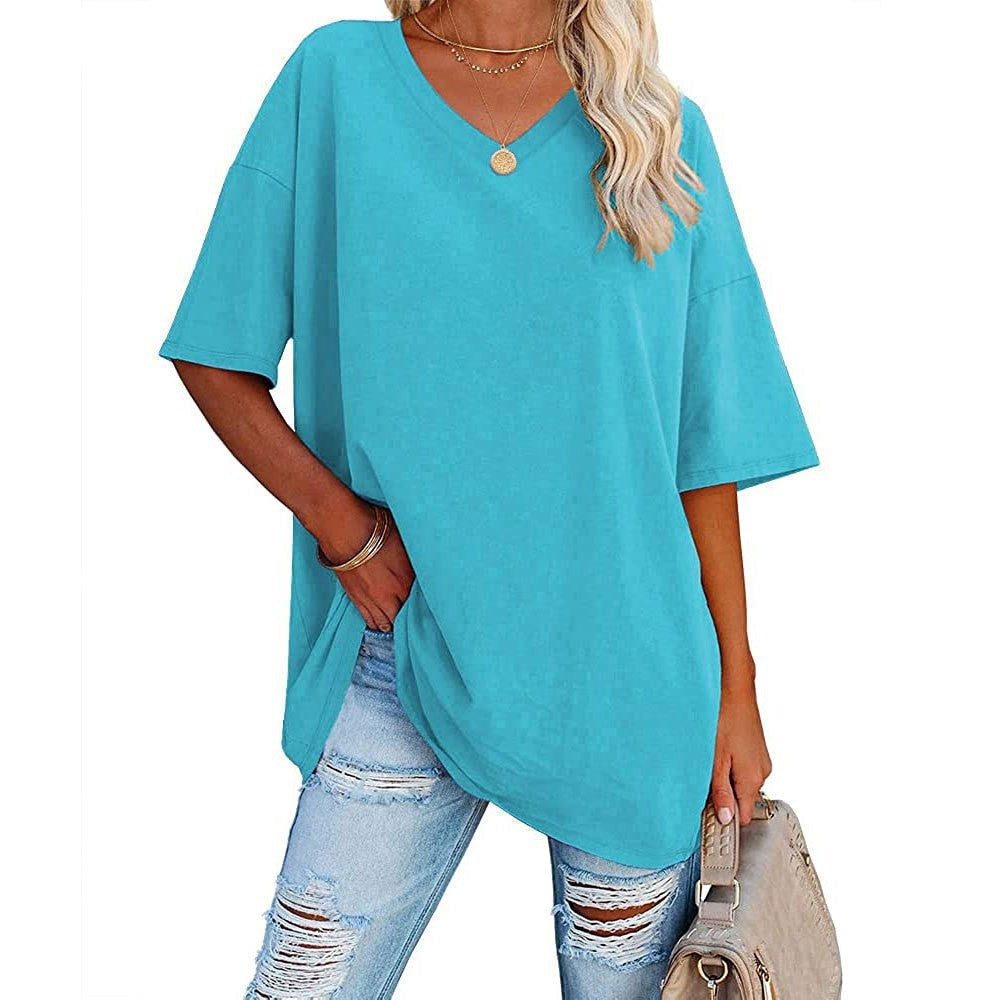 🌷2026 Summer Sale 50% OFF☀️Women's Summer Half Sleeve Casual Loose Fit Cotton Tunic T-shirt