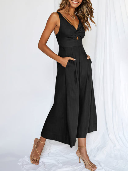 💃🔥🔥Create your unique charm with our V-neck high waist jumpsuit, and be the center of attention at any party!🔥✈️🔥
