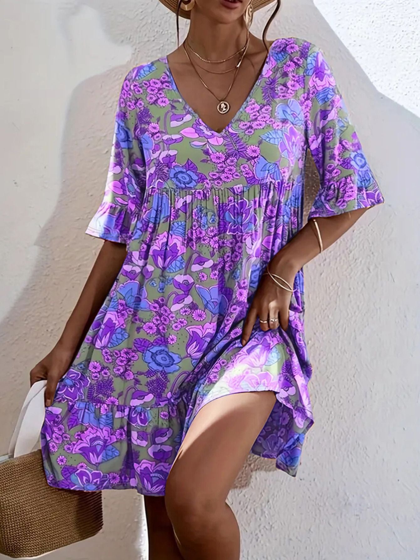 🌸 Chic Summer Vibes: Floral V-Neck Dress For Every Occasion🌞