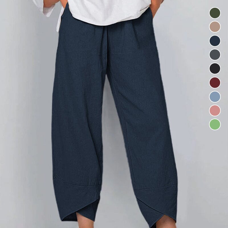 💥Limited Sale 70% OFF💥Vintage Asymmetrical Elastic Waist Pockets Pants