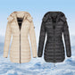 Winter women's mid-length padded jacket warm solid color hooded jacket【FREE SHIPPING】