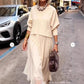 Women's Long-Sleeve Tops & Sleeveless Dress 2-Piece Set