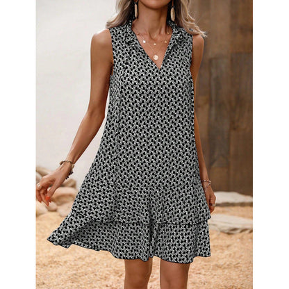 💃 Women’s Geometric Print Bow Dress – Stylish, Elegant & Effortlessly Chic ✨👗